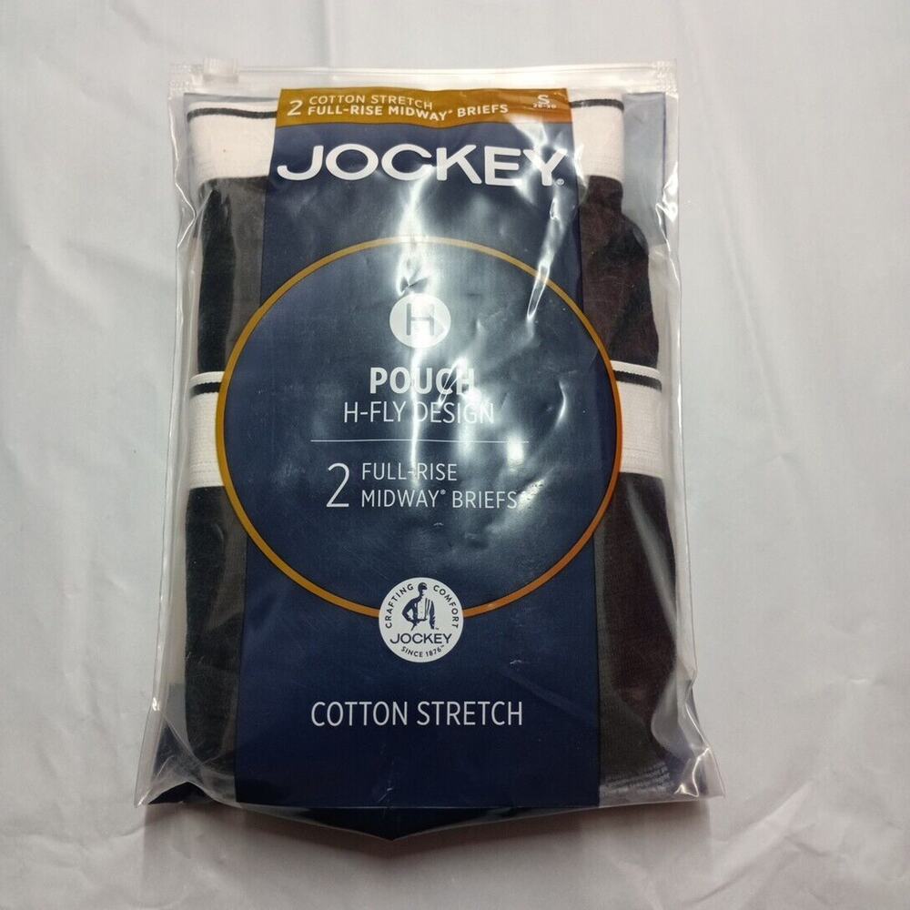 Jockey Men's Pouch 2 Midway Briefs H Fly Design Classic Black Size S (28-30)